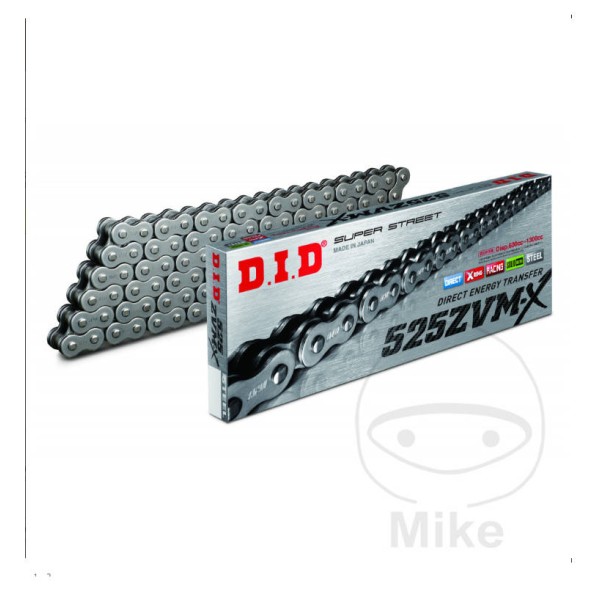 DID ZVM-X 525 Pitch Motorcycle Chain, 100 Links.  X-Ring Chain